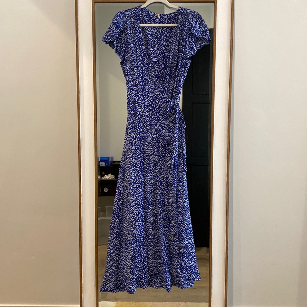 Free People blue leopard dress
